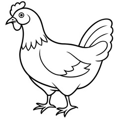 chicken line art silhouette vector illustration svg file