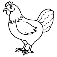 chicken line art silhouette vector illustration svg file
