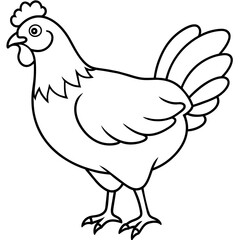 chicken line art silhouette vector illustration svg file