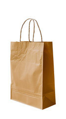 Brown Paper Shopping Bag Isolated