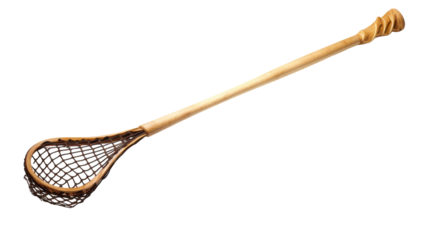 A wooden stick adorned with a delicate net, casting captivating shadows