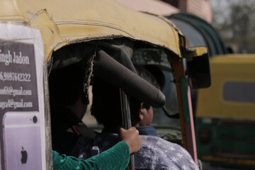 Tuktuks New Delhi India Streets Urban Transport Rickshaws Cityscape Traffic Crowded Roads Vehicles...
