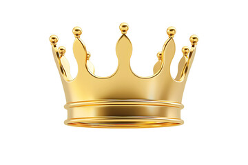 Realistic golden crown. King, queen or noble person gold headdress, monarch power or authority, medieval royalty heraldry or leadership award, victory symbol. Isolated 3d vector shiny, precious crown
