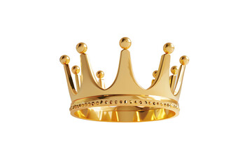 Realistic golden crown. King, queen or noble person gold headdress, monarch power or authority, medieval royalty heraldry or leadership award, victory symbol. Isolated 3d vector shiny, precious crown