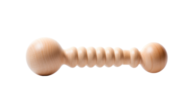 A solitary wooden screw perched on a pristine white backdrop