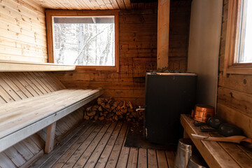 Sauna traditionnel  en Laponie en Suède