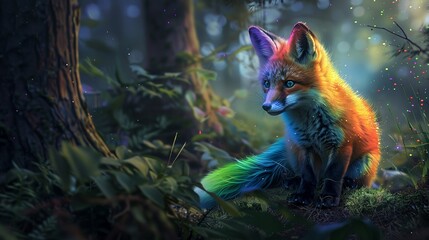 picture of a baby rainbow fox-