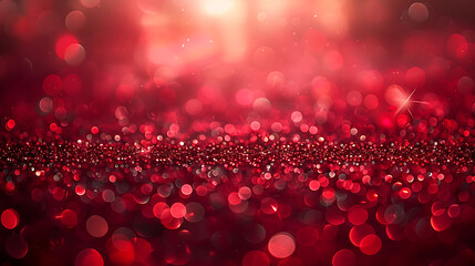 Red bokeh lights, Glowing and shiny red back background, ruby sheen texture, iridescence - obrazy, fototapety, plakaty