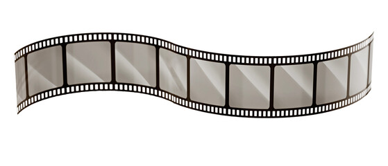 Vintage filmstrip isolated on transparent background. 3D illustration