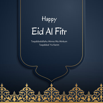 Eid Mubarak premium design. black gold  gradient eid mubarak background with star and moon. Islamic light design with white eid mubarak design