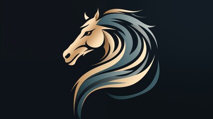 A minimalist logo icon of a sleek, abstract horse.