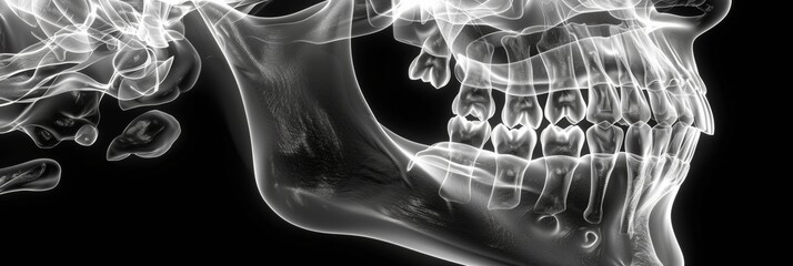 Precise 3D dental scan displays detailed mandible and maxilla anatomy - obrazy, fototapety, plakaty
