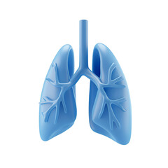 3d illustration of stylized human lungs isolated on transparent background . Inspired by 3d design trends