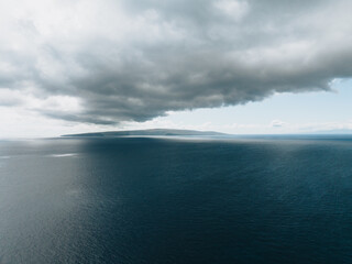 Clouds over hawaii ocean and islands