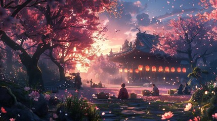 Tranquil Tea Party: Anime Garden Delight, generative ai