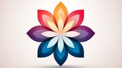 A minimalist logo icon of an abstract, geometric flower blooming.