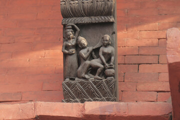 Kama Sutra Temple Varanasi India Wood Wooden Religion Hinduism Sacred Spiritual Architecture Statue...