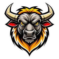 Bull Mascot Logo on White Background Vector Creative Branding for Your Business