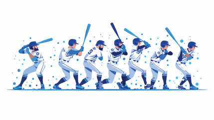 Illustration of a baseball team flat cartoon vactor