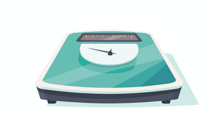 Illustration of a bathroom electronic scale on a wh