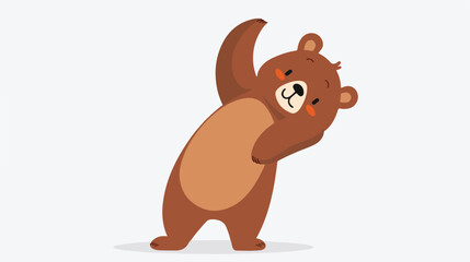 Obraz na płótnie Canvas Illustration of a bear doing a handstand beside the