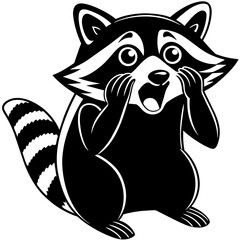 raccoon  grabs silhouette vector illustration svg file