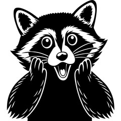 raccoon  grabs silhouette vector illustration svg file