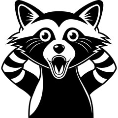 raccoon  grabs silhouette vector illustration svg file