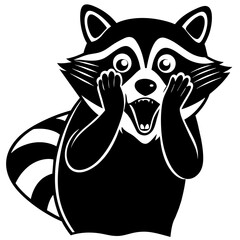 raccoon  grabs silhouette vector illustration svg file