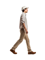 Naklejka premium Profile view of man walking transparent background
