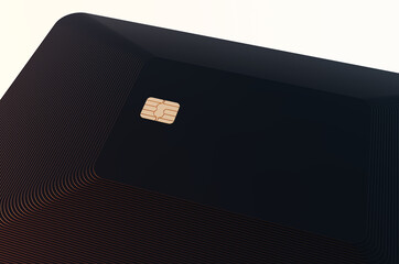 Futuristic concept from a credit card or payment card. 3d rendering illustration.