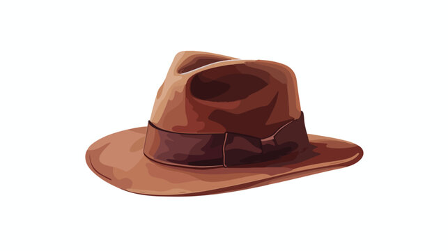 Illustration of a brown hat on a white background f