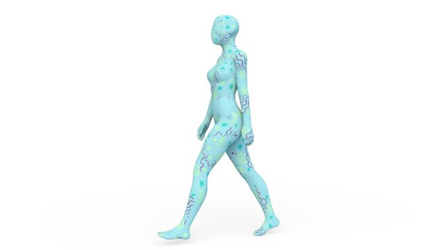 歩く女性イメージ　3DCGレンダリング