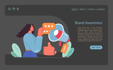 Brand Awareness concept. Flat vector illustration