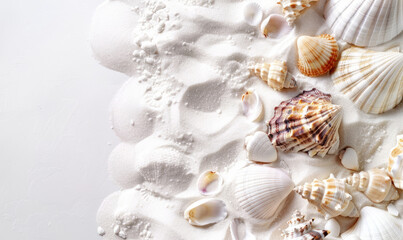 Untouched Coastal Beauty: Pristine Beach, Sand, and Scattered Seashells