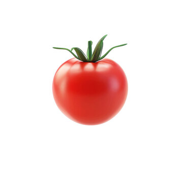 Tomato 3D icon isolate. Tomato on white background. Tomatoes top view, side view. Cartoon vegetable, pomodoro food and beverage