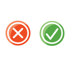 3d modern Check and cross icon