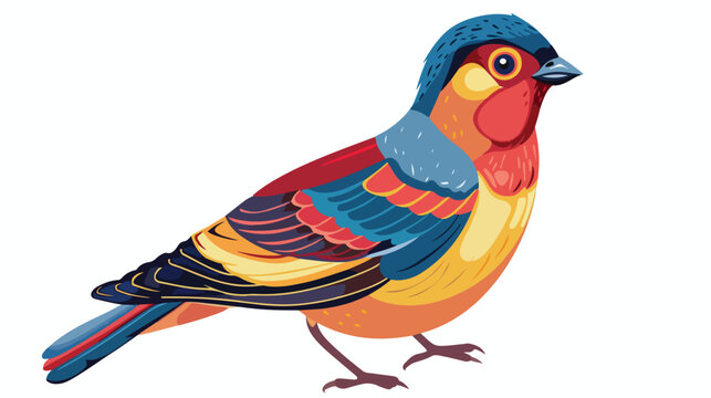 Illustration of a colorful bird on a white backgrou