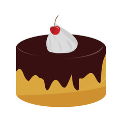 Cartoon piece of cake. Various colorful cake slices, cage and restaurant sweet dessert with cream glaze fruits and biscuits. Vector pastry pieces