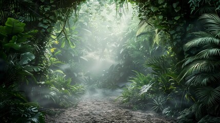 Foggy entrance to the jungle