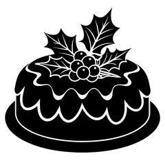 Christmas Cake silhouette vector illustration svg file