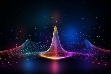 Three-Dimensional Technology Concept Background Holography and Scientific Visualization, Light Waves, Three-Dimensional Technology Concept Background Holography and Scientific Visualization, Light Wav