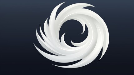 An abstract logo icon resembling a swirling tornado.