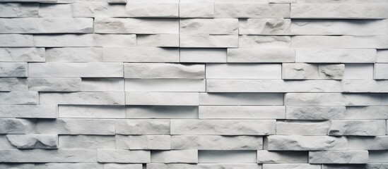 Detailed view of a wall constructed with immaculate white marble blocks, creating a clean and elegant aesthetic - obrazy, fototapety, plakaty