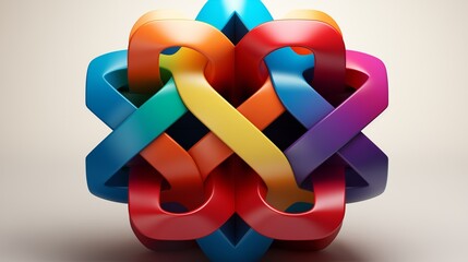 An abstract logo icon resembling a dynamic, interlocking puzzle.
