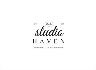 Minimal and Aesthetic typography logo template for company and beauty business