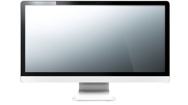A sleek computer monitor stands against a white background, ready to display endless possibilities