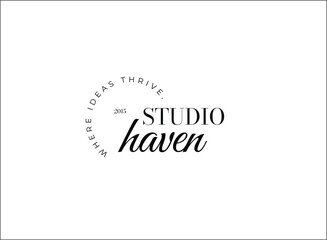 Minimal and Aesthetic typography logo template for company and beauty business