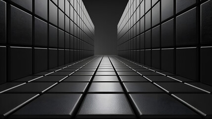 Black Rectangular Grid Abstract Background and Gradient






