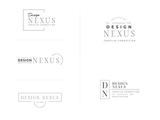 Set of Minimal and Aesthetic typography logo template for company and beauty business